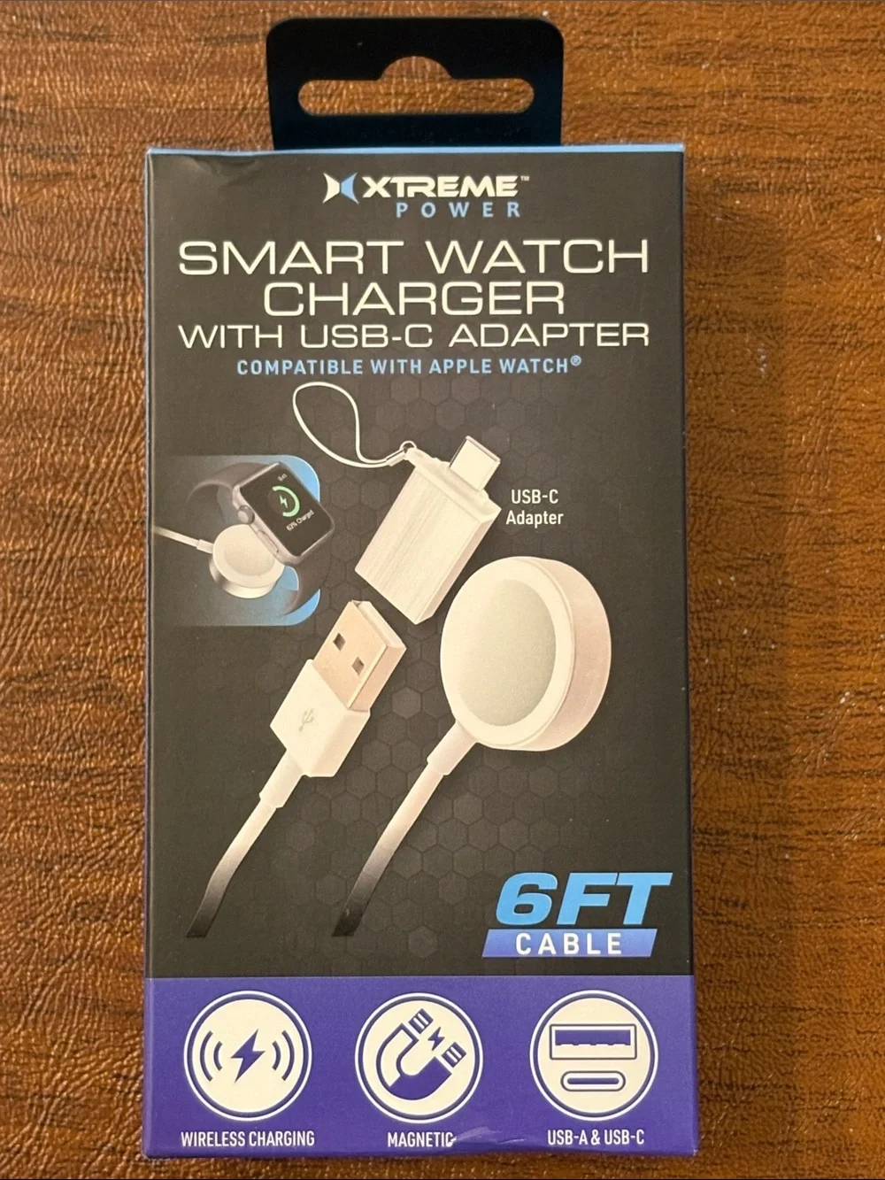 Smart Watch Charger with USB-C Adapter - White